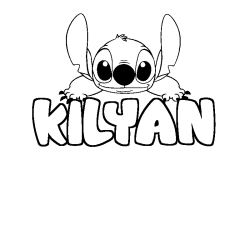 Coloring page first name KILYAN - Stitch background