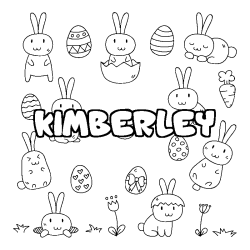 Coloring page first name KIMBERLEY - Easter background