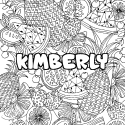 KIMBERLY - Fruits mandala background coloring