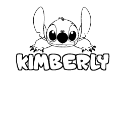 Coloring page first name KIMBERLY - Stitch background