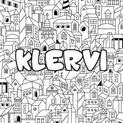 Coloring page first name KLERVI - City background