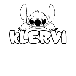 Coloring page first name KLERVI - Stitch background