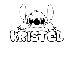 Coloring page first name KRISTEL - Stitch background