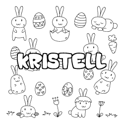 Coloring page first name KRISTELL - Easter background