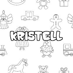 Coloring page first name KRISTELL - Toys background