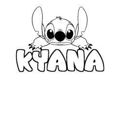 Coloring page first name KYANA - Stitch background