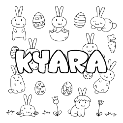 Coloring page first name KYARA - Easter background