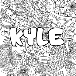 KYLE - Fruits mandala background coloring