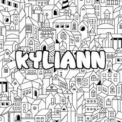 Coloring page first name KYLIANN - City background