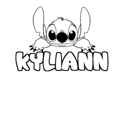 Coloring page first name KYLIANN - Stitch background