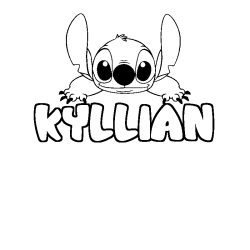 Coloring page first name KYLLIAN - Stitch background