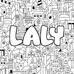 Coloring page first name LALY - City background