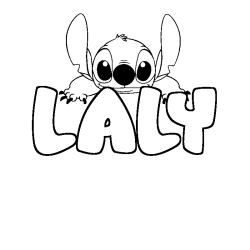 Coloring page first name LALY - Stitch background
