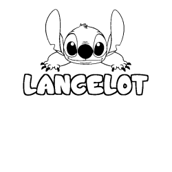 Coloring page first name LANCELOT - Stitch background
