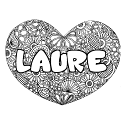 LAURE - Heart mandala background coloring