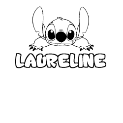 Coloring page first name LAURELINE - Stitch background
