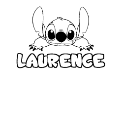 Coloring page first name LAURENCE - Stitch background