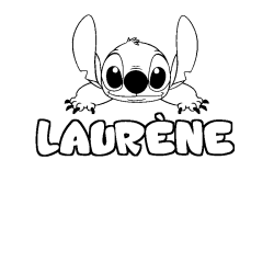 Coloring page first name LAURÈNE - Stitch background