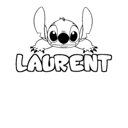 Coloring page first name LAURENT - Stitch background