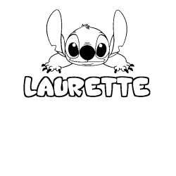 Coloring page first name LAURETTE - Stitch background