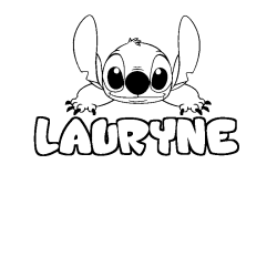 Coloring page first name LAURYNE - Stitch background