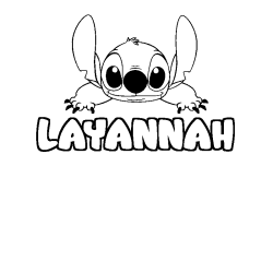 Coloring page first name LAYANNAH - Stitch background