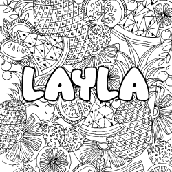 LAYLA - Fruits mandala background coloring
