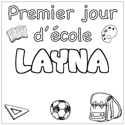 Coloring page first name LAYNA - School First day background