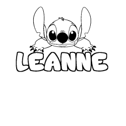Coloring page first name LEANNE - Stitch background