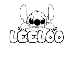 Coloring page first name LEELOO - Stitch background