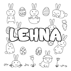 Coloring page first name LEHNA - Easter background