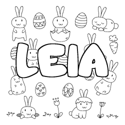 Coloring page first name LEIA - Easter background