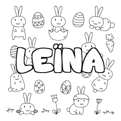 Coloring page first name LEÏNA - Easter background