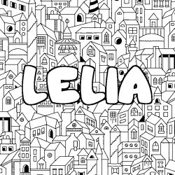 Coloring page first name LELIA - City background