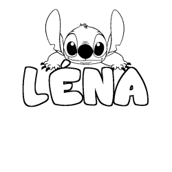 Coloring page first name LÉNA - Stitch background
