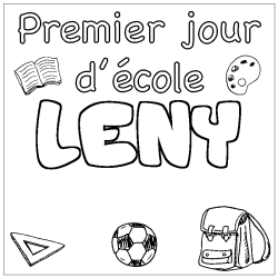 Coloring page first name LENY - School First day background