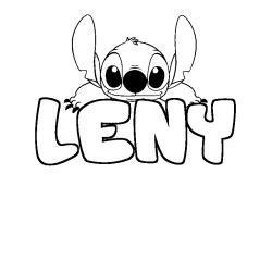 Coloring page first name LENY - Stitch background