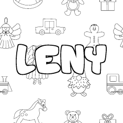 Coloring page first name LENY - Toys background