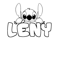 Coloring page first name LÉNY - Stitch background