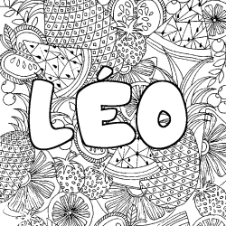 L&Eacute;O - Fruits mandala background coloring