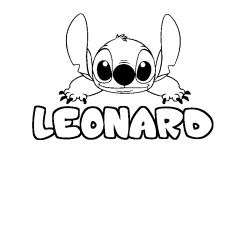 Coloring page first name LEONARD - Stitch background
