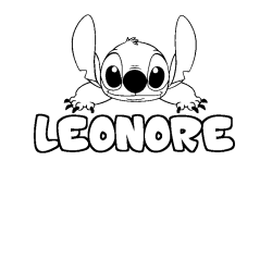Coloring page first name LEONORE - Stitch background