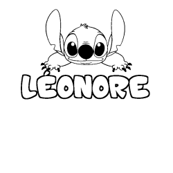 Coloring page first name LÉONORE - Stitch background