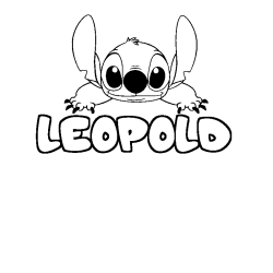 Coloring page first name LEOPOLD - Stitch background