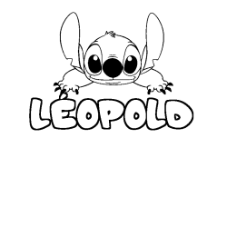 Coloring page first name LÉOPOLD - Stitch background