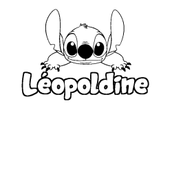 Coloring page first name Léopoldine - Stitch background