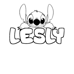 Coloring page first name LESLY - Stitch background