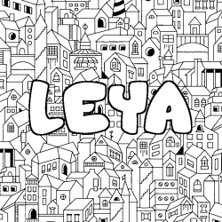 Coloring page first name LEYA - City background