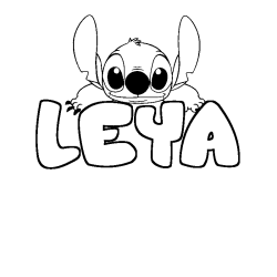 Coloring page first name LEYA - Stitch background