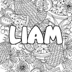 LIAM - Fruits mandala background coloring